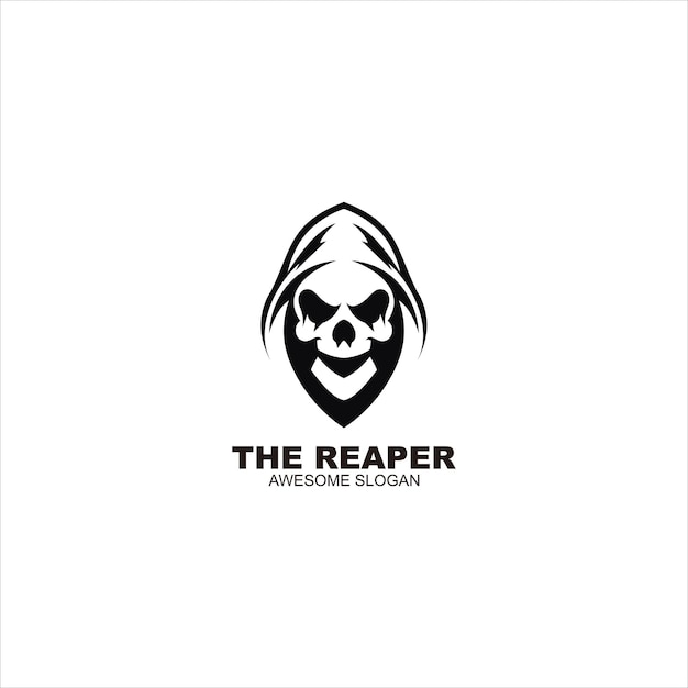 Free vector reaper head mascot logo vector illustration