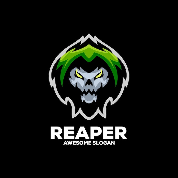 Vettore gratuito reaper mascotte logo design esport illustrazione