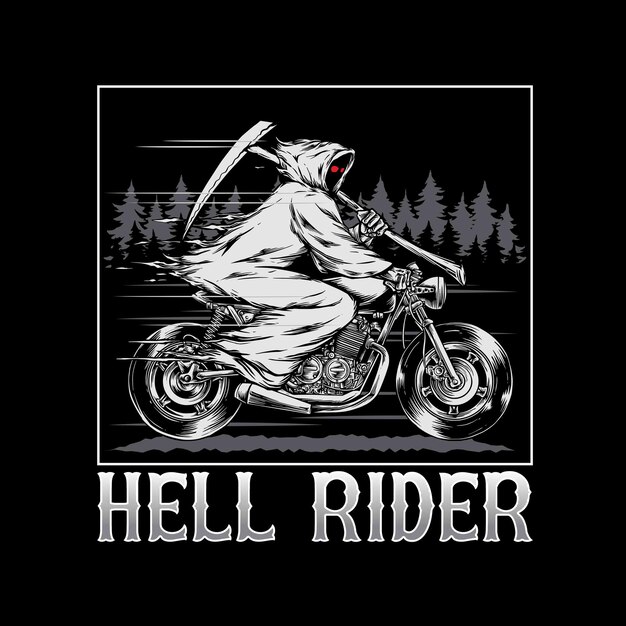 Reaper riding bike vector illustration