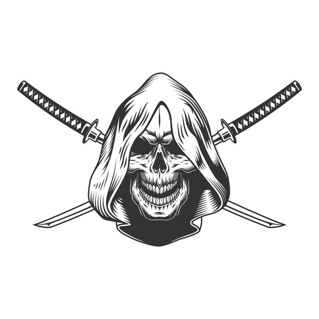 Reaper skull in hood