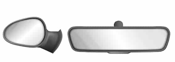 Free vector rear view car mirrors in black frame isolated on white background