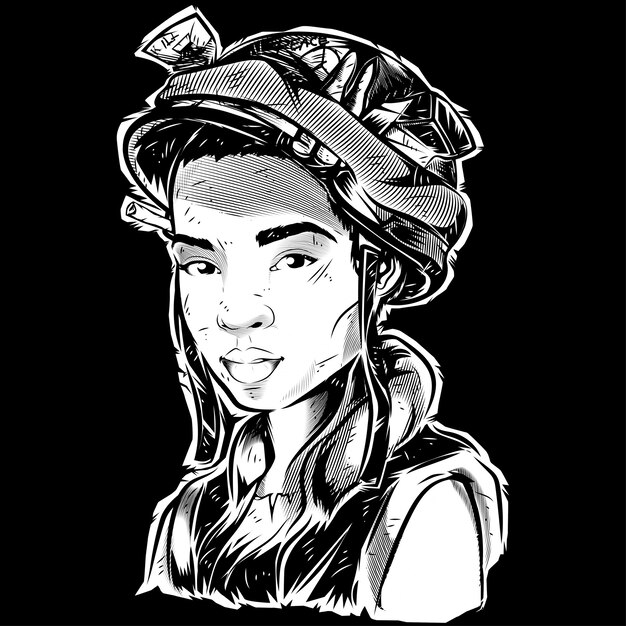 Premium Vector | Rebel girl