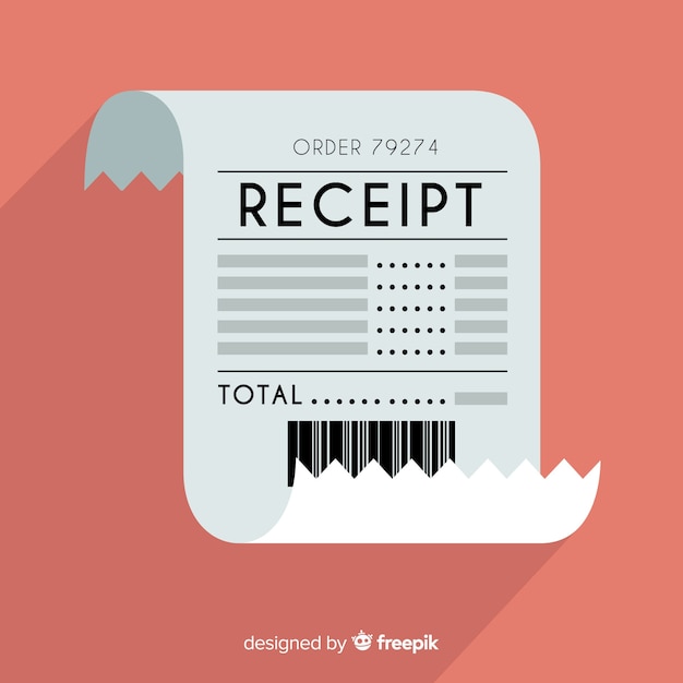 Receipt in flat style