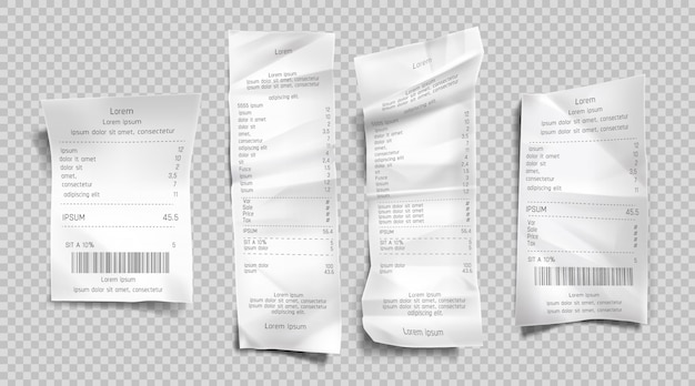 Free vector receipt invoice set