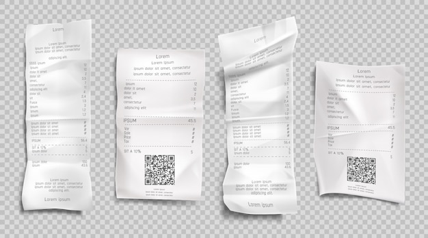 Free vector receipt invoice set