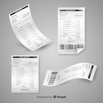 Receipt template collection with realistic design