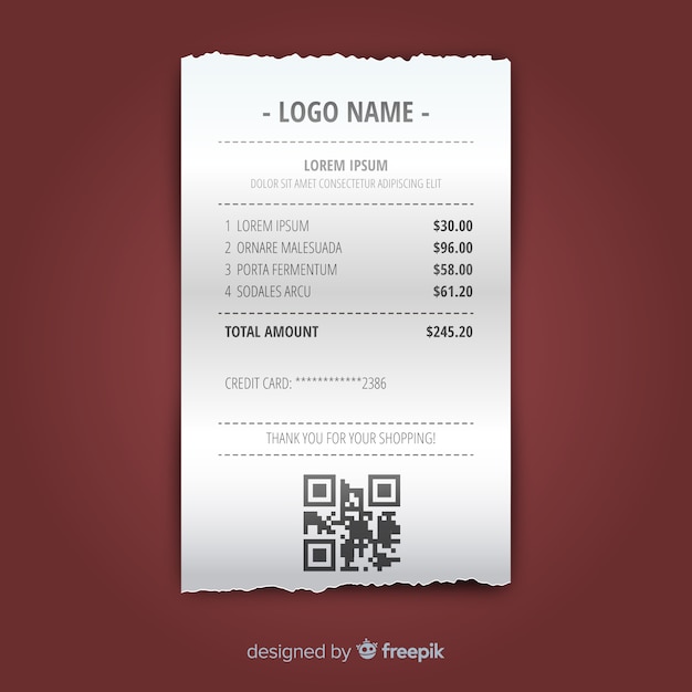 Free vector receipt template collection with realistic design