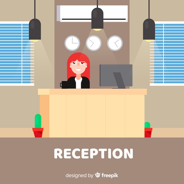 Free vector reception concept in flat style