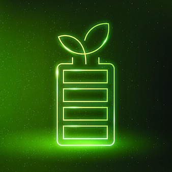 Simbolo ecologico di vettore dell'icona della batteria ricaricabile