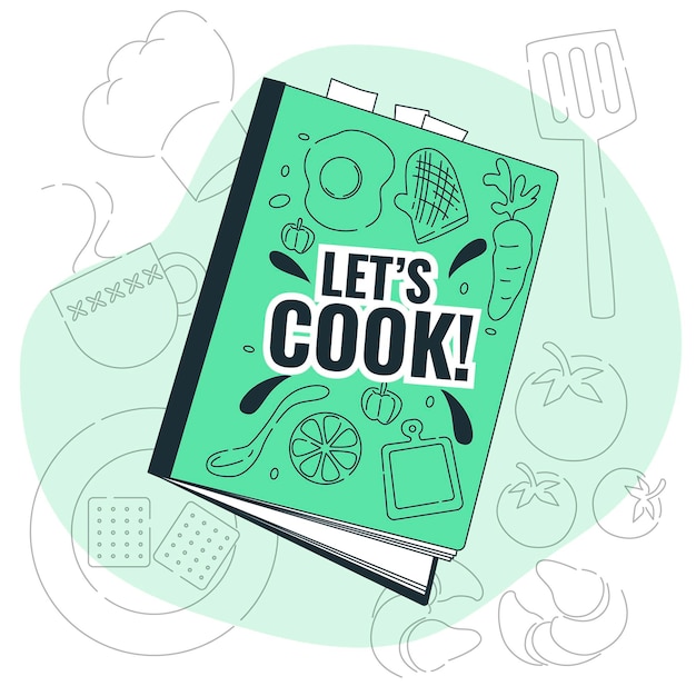 Free vector recipe book concept illustration