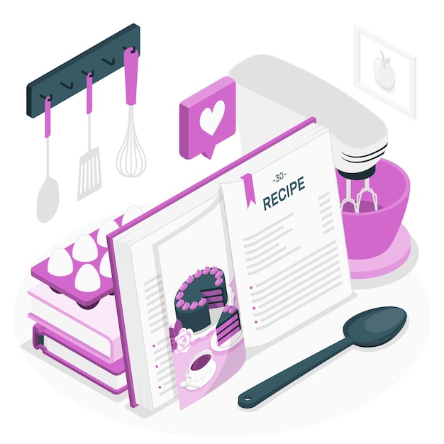 Free vector recipe book concept illustration