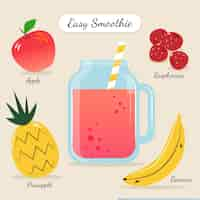 Free vector recipe for healthy smoothie