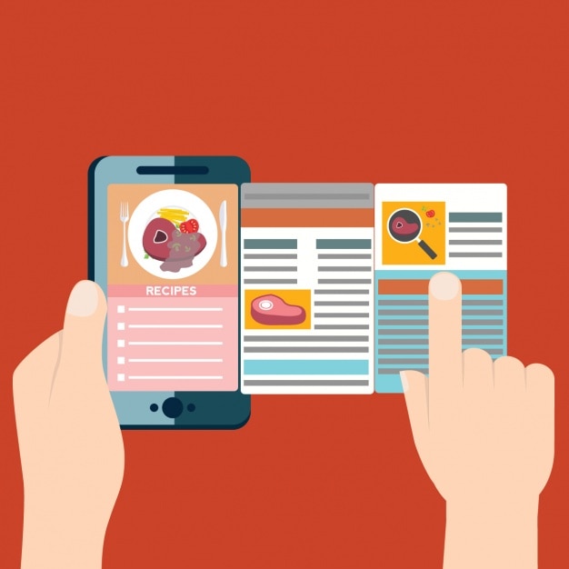 Free Vector recipes in the mobile phone