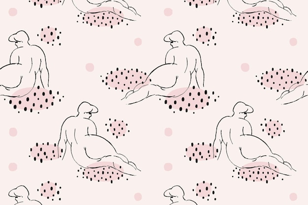 Reclining nude women patterned background