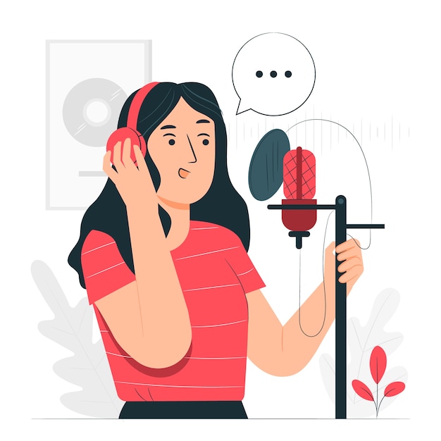 Free vector recording concept illustration