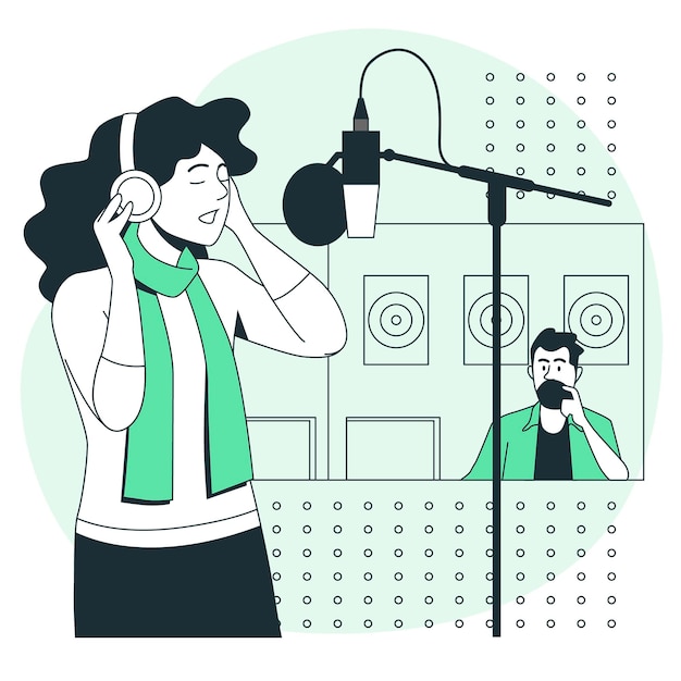 Free vector recording concept illustration