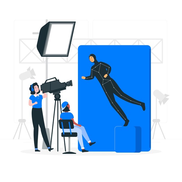 Free vector recording a movie concept illustration