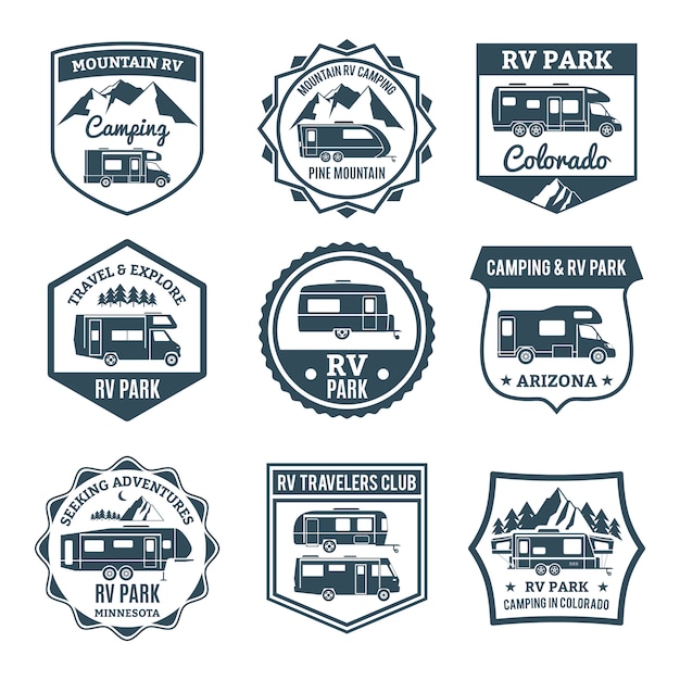 Free vector recreational vehicle emblems