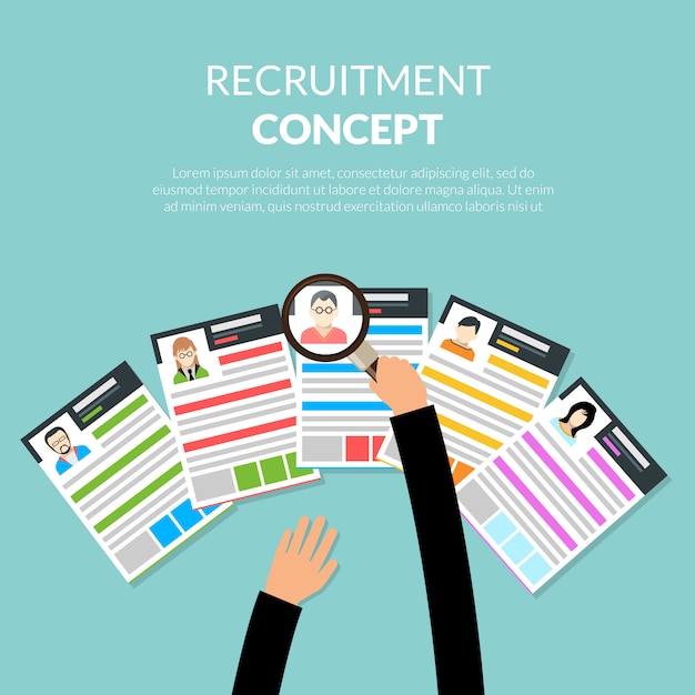 Free vector recruiment flat concept