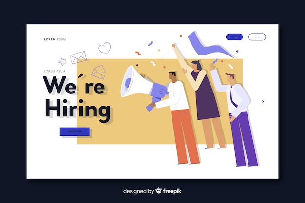 Free vector recruiting landing page