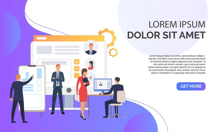 Free Vector recruitment agency, applicants, job interview and sample text