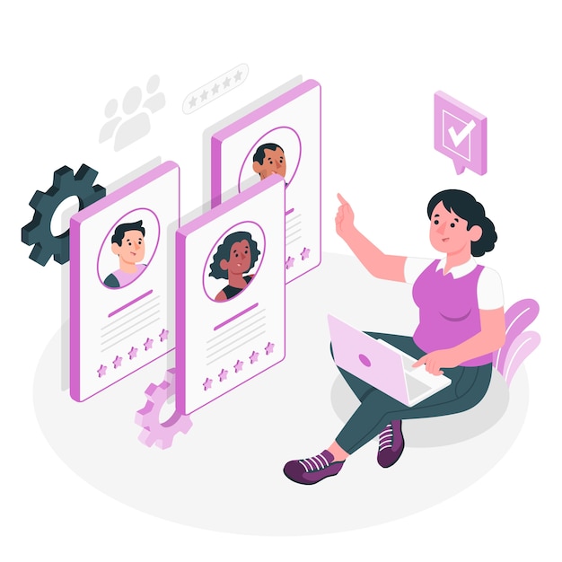 Free vector recruitment  concept illustration