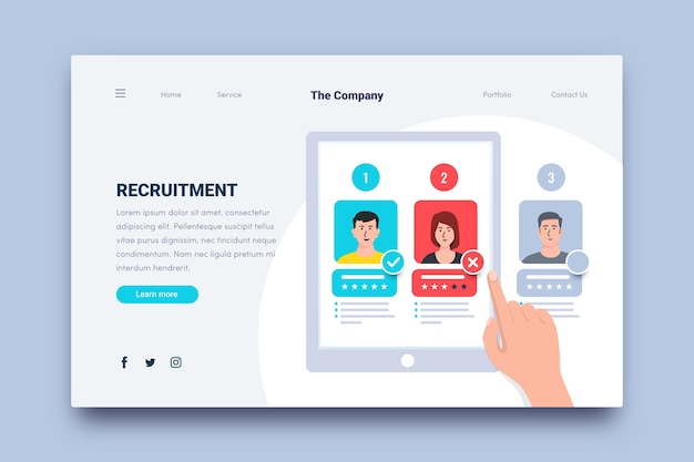 Recruitment concept landing page template