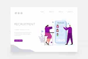 Free vector recruitment concept web page template
