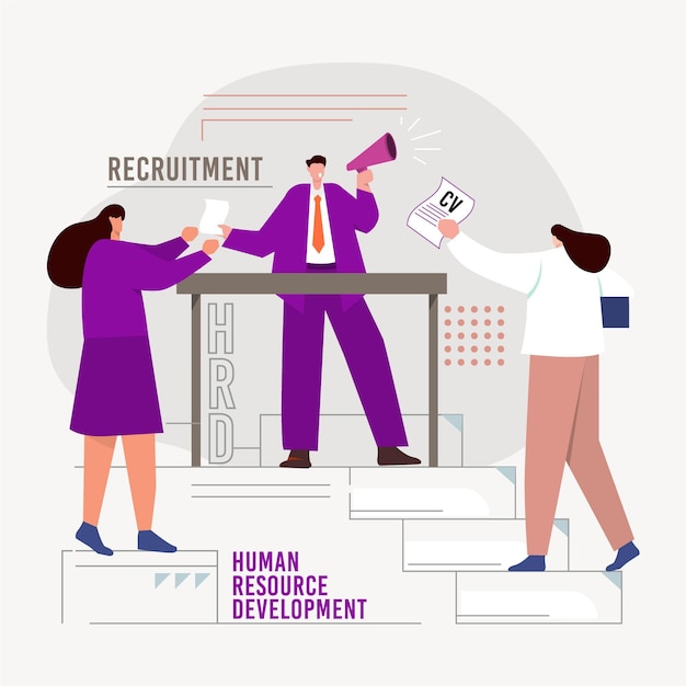 Recruitment concept with people hiring