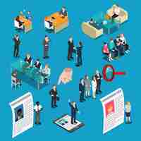 Free vector recruitment hiring isometric people