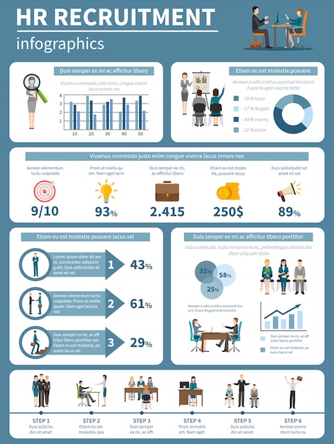 Recruitment hr people infographics