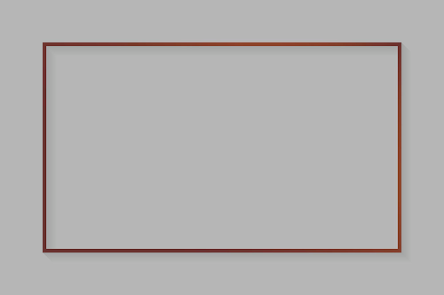 rectangle bronze frame on light gray background vector