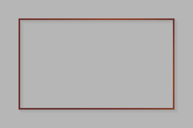 Vettore gratuito cornice rettangolare in bronzo su sfondo grigio chiaro
