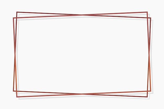 白い背景ベクトル上の長方形のブロンズフレーム