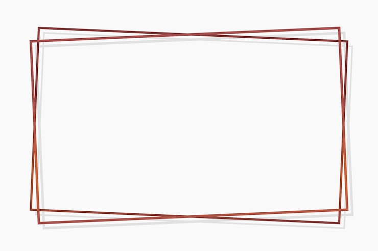 Free Vector rectangle bronze frame on white background vector