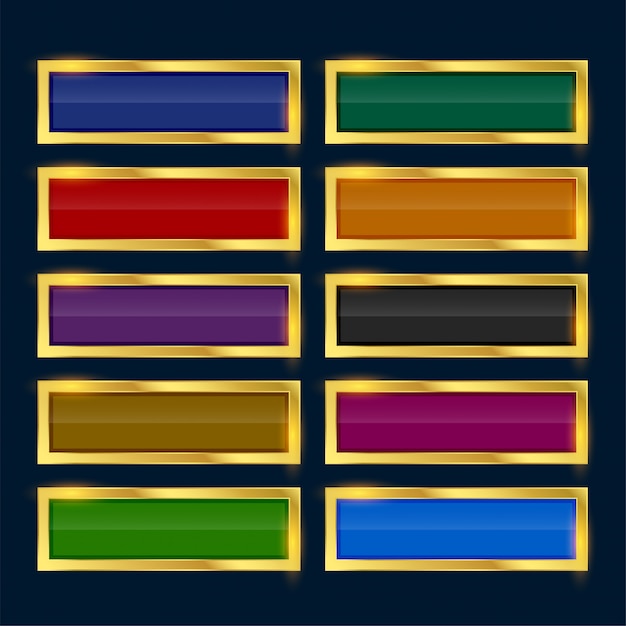 Rectangle buttons with golden border