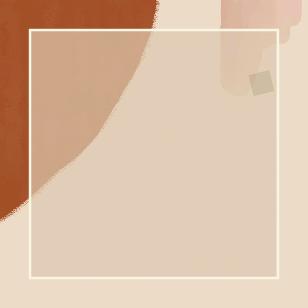 Free vector rectangle frame on brown and cream watercolor background