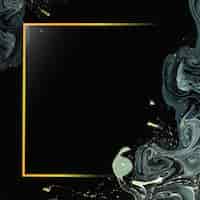 Free vector rectangle gold frame on abstract liquid background vector