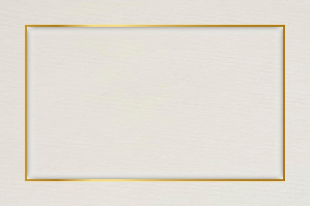 Rectangle gold frame on beige background