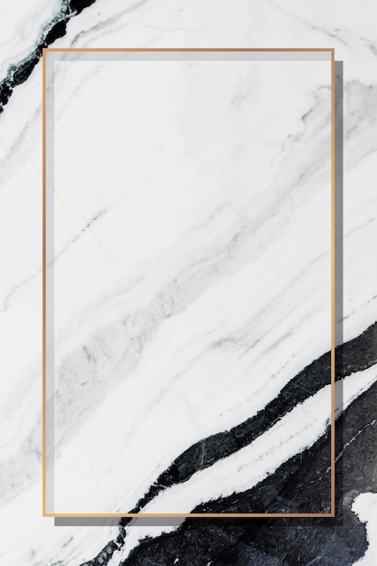 Rectangle gold frame on gray marble background vector