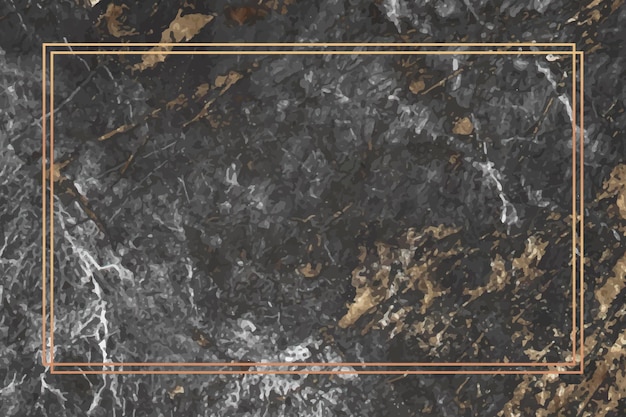 Rectangle gold frame on marble background