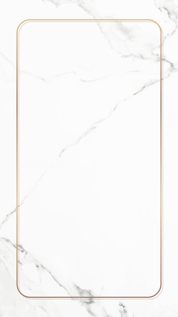 흰색 대리석 휴대 전화 벽지 벡터에 사각형 골드 프레임