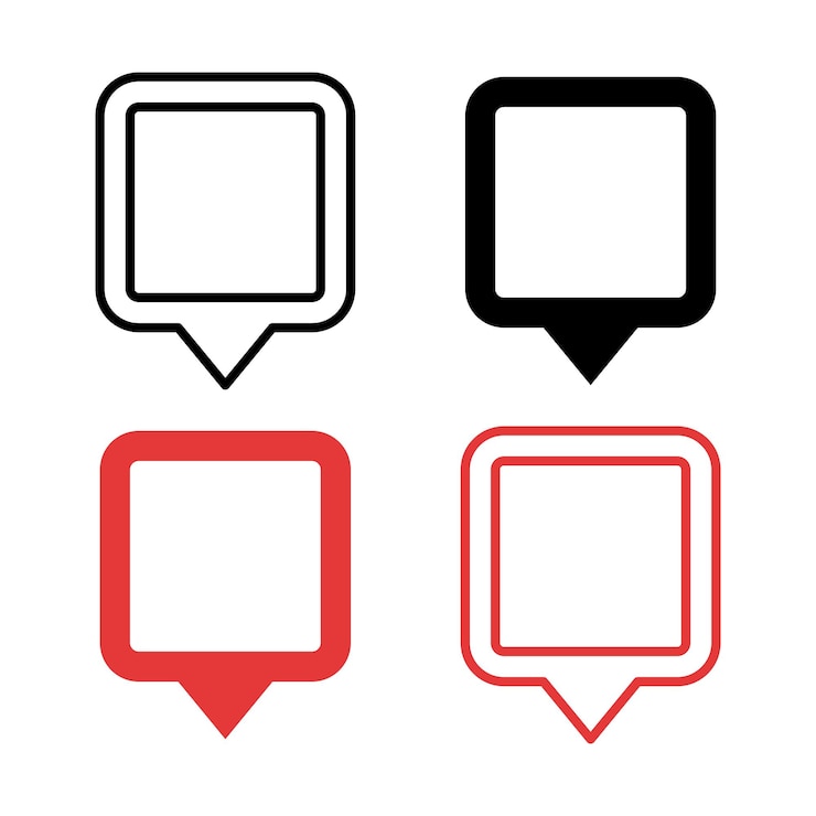 Free Vector rectangle location pin set
