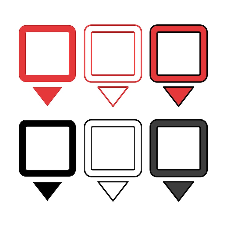 Free Vector rectangle location pins