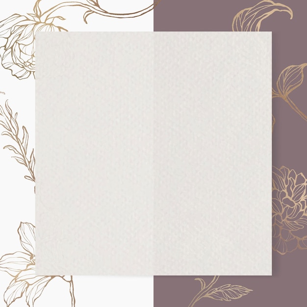 Rectangle paper on floral outline background