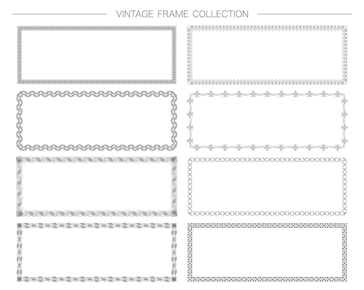 Free Vector rectangular decorative vintage frame set isolated on a white background vector illustration