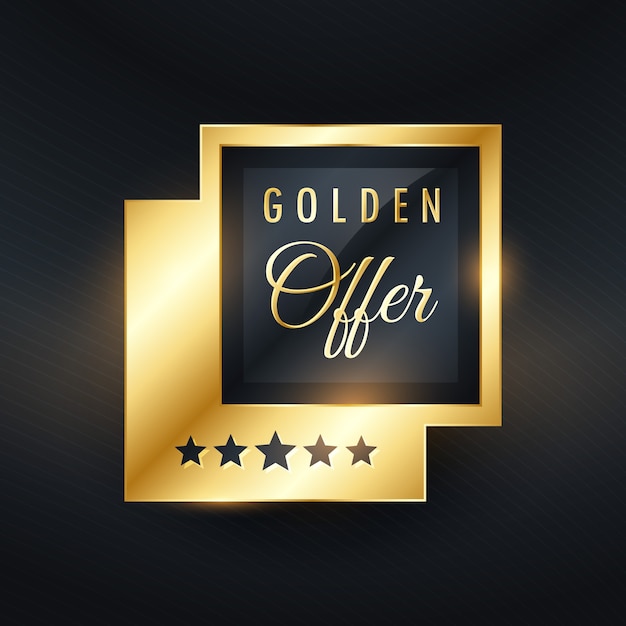 Free vector rectangular golden luxury label