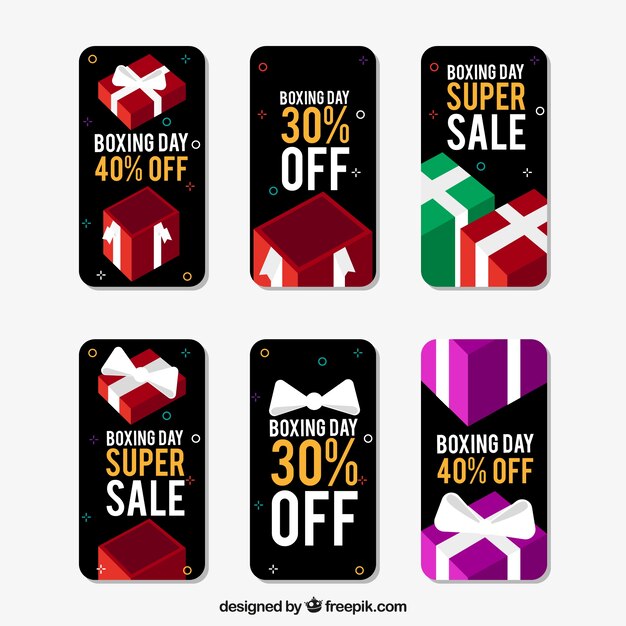 Rectangular hand drawn boxing day sale badge