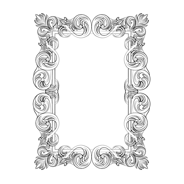 Free vector rectangular ornamental frame