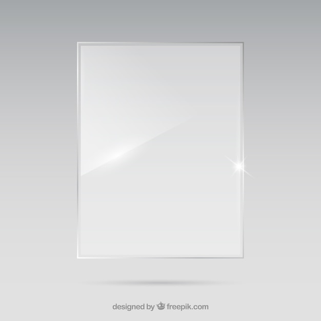 Бесплатное векторное изображение Прямоугольная стеклянная рамка в реалистичном стиле
